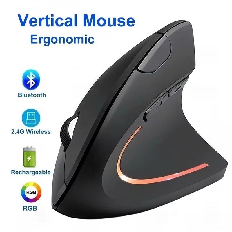 Gaming Accessories Kit - Souris verticale ergonomique 2,4 GHz Bluetooth