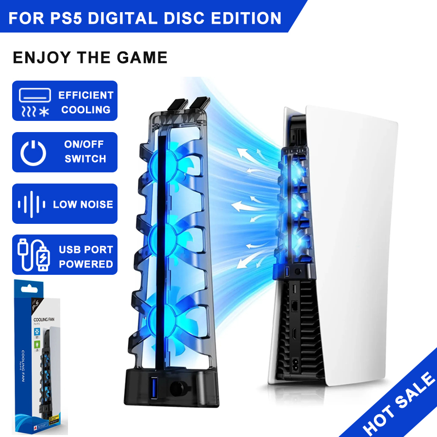 Gaming Accessories Ps5 - Ventilateur de refroidissement avec lumière LED
